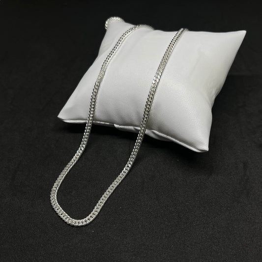 Men’s Flat Curb Chain in Real 925 Silver