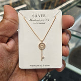 VIORÉ Celestial Key Charm 925 Sterling Silver Necklace