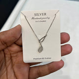 VIORÉ Elara Leaf Drop 925 Sterling Silver Necklace