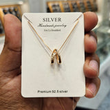 VIORÉ Twin Aura Link Pendant Necklace – 925 Sterling Silver