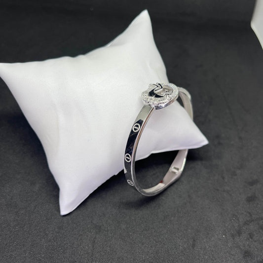 Men’s Horse Kada in 925 Sterling Silver – Black Enamel Detailing