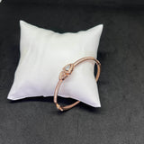 Women’s Kada – Real 925 Sterling Silver with Rose Gold Plating & Dual Stone Design