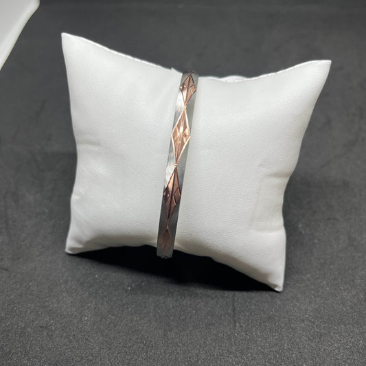 Men’s Pyramid-Cut Kada in 925 Sterling Silver – Bold Geometric Design