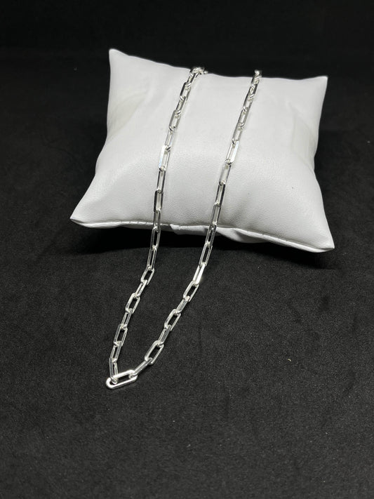 Modern Paperclip Chain for Men in Real 925 Silver