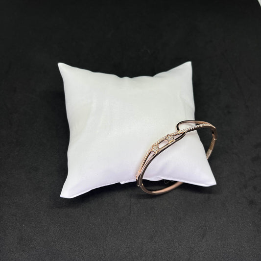 Women’s Starry Wave Kada in 925 Sterling Silver with Rose Gold Finish & CZ Accents