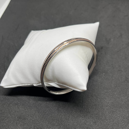 Men’s Dual-Line Beaded Kada in 925 Sterling Silver – Classic Heritage Design