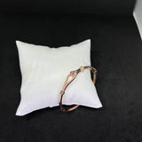 Women’s V-Elegance Kada in 925 Sterling Silver with Rose Gold Finish & CZ Detailing