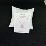 Women’s Enamel Teddy Bear Pendant 925 Sterling Silver Chain – Rose-Gold CZ Halo