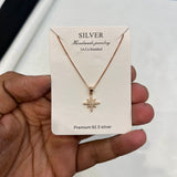 VIORÉ Aurora Starburst 925 Sterling Silver Necklace