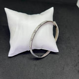 Men’s CZ Studded Kada in 925 Sterling Silver – Modern Engraved Luxury