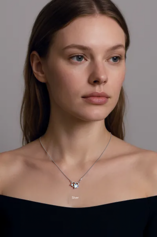 Women’s Solitaire Pendant 925 Sterling Silver Chain – CZ Studded Elegance