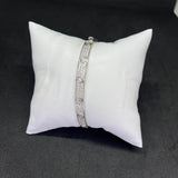 Men’s CZ Studded Kada in 925 Sterling Silver – Modern Engraved Luxury