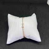 Women’s Elegant Bow-Tie Kada in 925 Sterling Silver with Rose Gold Finish & CZ Detailing