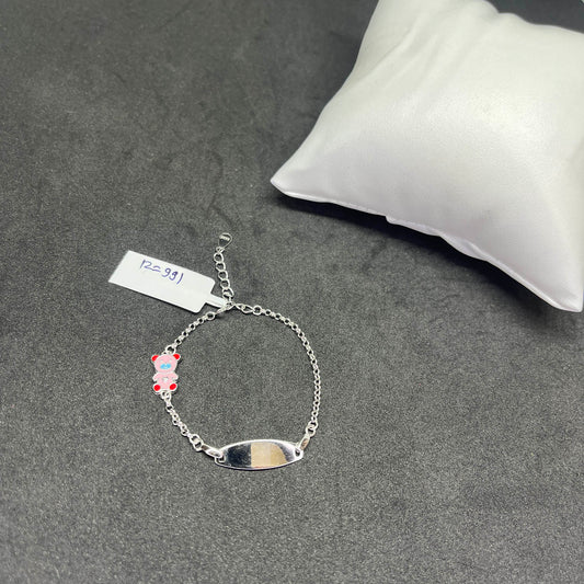 Kids Teddy Bear Charm 925 Sterling Silver Bracelet