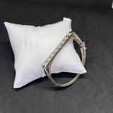 Men’s V-Motif Kada in 925 Sterling Silver – CZ Studded Luxury Band