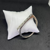 Men’s Block Link Kada in 925 Sterling Silver – CZ Studded Contemporary Design