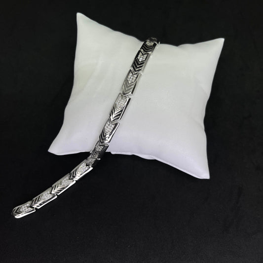 Men’s Chevron Pattern 925 Sterling Silver Bracelet