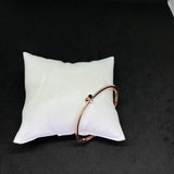 Women’s Enamel Heart Kada in 925 Sterling Silver with Rose Gold Finish & CZ Detailing