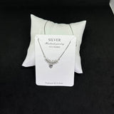 Women’s Leaf & Heart Pendant 925 Sterling Silver Chain – CZ Studded Elegance