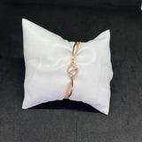 Women’s Twisted Wave Kada in 925 Sterling Silver with Rose Gold Finish & CZ Detailing