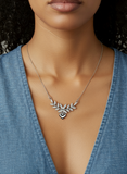 Women’s Leaf & Heart Pendant 925 Sterling Silver Chain – CZ Studded Elegance